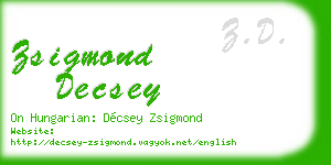 zsigmond decsey business card