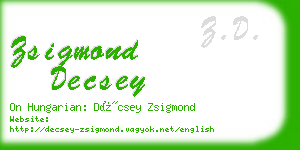 zsigmond decsey business card